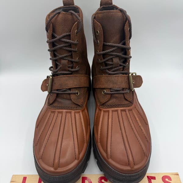 NEW men\'s 9.5 Polo Ralph Lauren Oslo High Leather Waterproof Boots Brown Polo Ralph Lauren Oslo High Leather Boots Brown Strap Buckle  main image 3