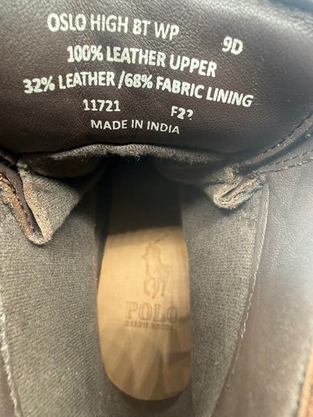 Polo Ralph Lauren Men\'s Oslo High BT WP 11721 Brown Leather Waterproof Boots 9D Polo Ralph Lauren Oslo High Leather Boots Brown Strap Buckle  main image 4