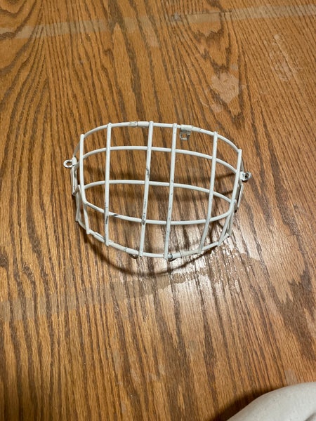 White certified Bauer Profile goalie cage (Used)