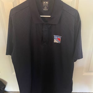 New York Rangers Blue XL Adult Unisex Adidas Polo Shirt (Used)