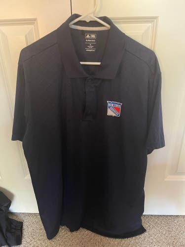 New York Rangers Blue XL Adult Unisex Adidas Polo Shirt (Used)