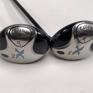 Callaway X 5 & 7 Fairway Wood Set 19* 21* Fujikura Gems UltraLight 55g Ladies RH