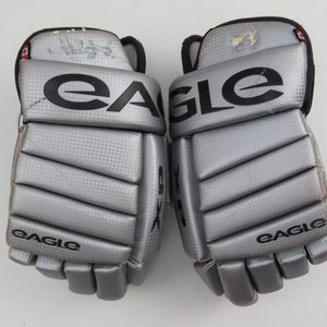 Eagle X70 Leather Silver Ice Hockey Player Gloves Size 14" Made in CANADA