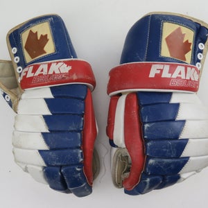 Bauer FLAK Vintage Leather Canadiens Colors Pro Hockey Gloves 14"
