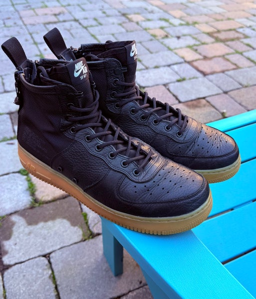 Men’s Nike SF Air Force 1 AF1 Mid Top Black Gum Athletic Sneakers - US Size 11.5