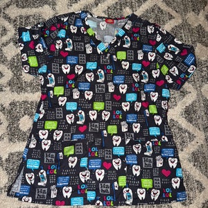 Dickies Dental Office Scrubs Women’s Size Medium Used Pre Owned Short Sleeve US.