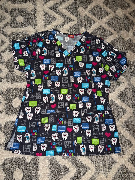 Dickies Dental Office Scrubs Women’s Size Medium Used Pre Owned Short Sleeve US.