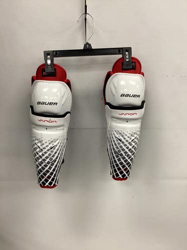 Used Bauer VAPOR LIL ROOKIE Youth Shin Guards White 10" 11851-S000041526