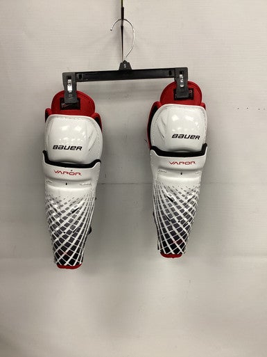 Used Bauer VAPOR LIL ROOKIE Youth Shin Guards White 10" 11851-S000041526