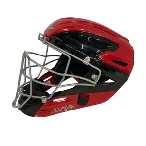 Used All-Star ALL-STAR CATCHERS HEL RED AD Catchers Helmet w/Mask Red L/XL 11406-S000108278