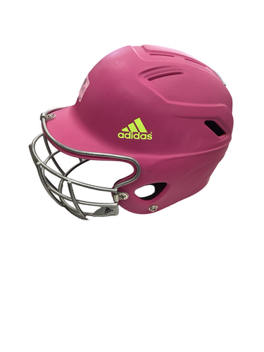 Used Adidas ADJUSTABLE Batting Helmet w/Mask Pink SM 11613-S000174297
