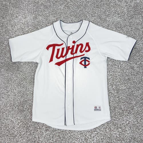 Minnesota Twins Jersey Mens Medium White MLB Baseball True Fan Button Up Sport