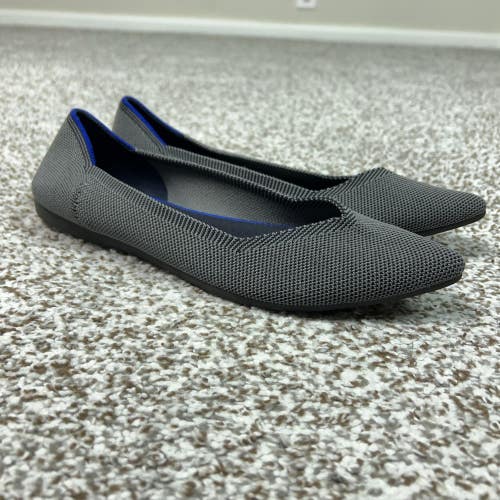 Rothys Shoes Womens Size 8.5 Gray The Point Knit Flats Washable Career Office