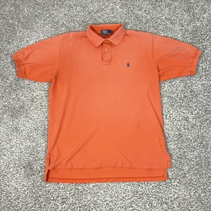 Polo Ralph Lauren Polo Shirt Mens XL Orange Short Sleeve Blue Pony Casual Top