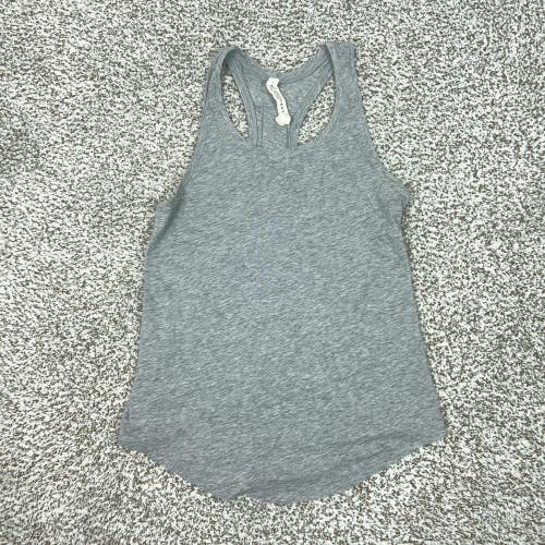 Lululemon Tank Top Womens 4 Gray Pima Cotton Racerback Athletic Yoga Gym Workout