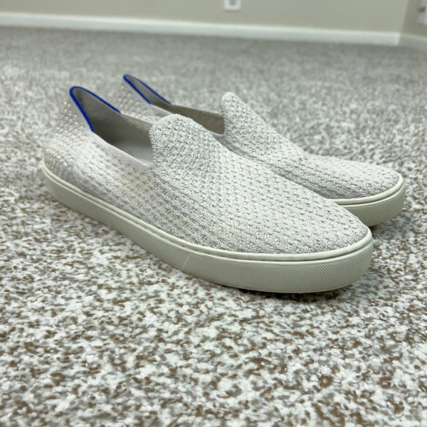 Rothys Shoes Womens Size 10.5 Gray Knit Slip On Comfort Lightweight Sneakers