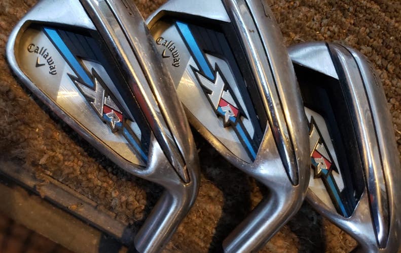 SET 3 CALLAWAY XR CAVITY BACK GOLF IRONS 6 7 9 REG FLEX STEEL VERY NICE