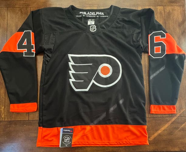 Philadelphia Flyers Trevor Zegras Black Jersey #46 Adult Medium (50) NWT