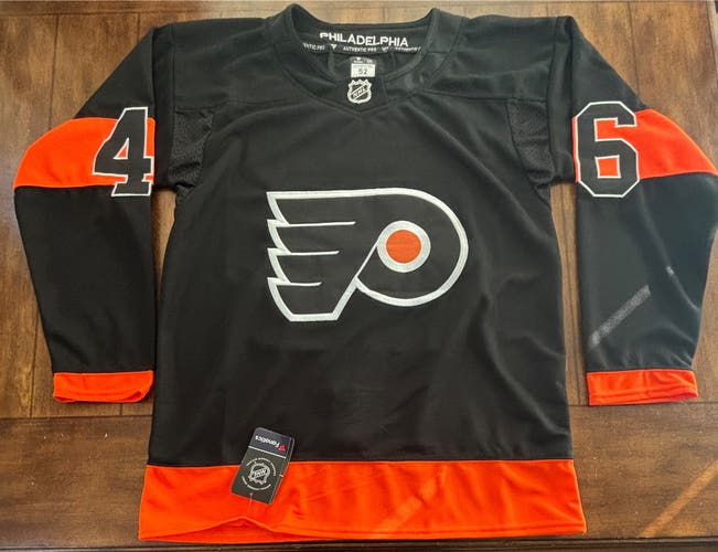 Philadelphia Flyers Trevor Zegras Black Jersey #46 Adult Large (52) NWT