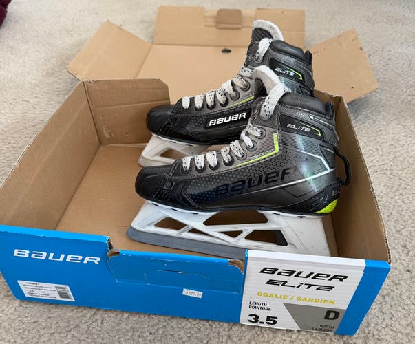 2021 Bauer Elite Hockey Goalie Skates Regular Width Size 3.5 (Used)