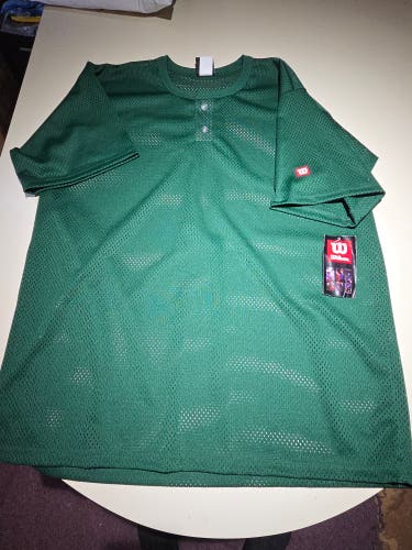 Men's Wilson 2 button Softball Baseball Jersey Dark Green XXL NEW