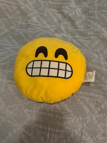 Grimacing Face Emoji Pillow 10”
