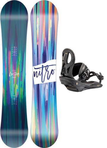 Nitro Lectra Brush Women's Snowboard 152 cm with Rythm Bindings and Bag New
