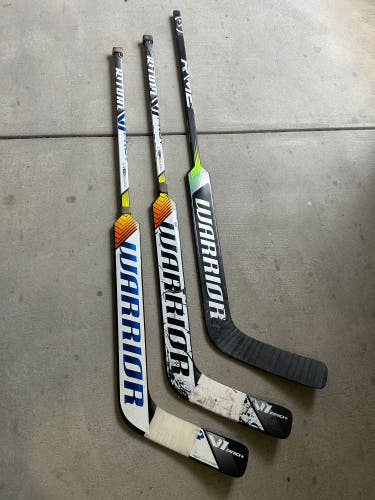 Senior Warrior Goalie Stick (3-pack) 25" Paddle Pro Stock (Used)