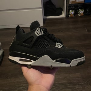 Size M 7.5 (W 8.5) Jordan 4 Retro SE Black canvas