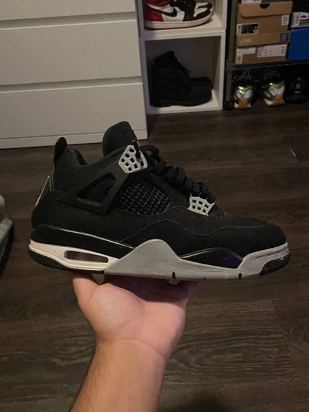 Size M 7.5 (W 8.5) Jordan 4 Retro SE Black canvas