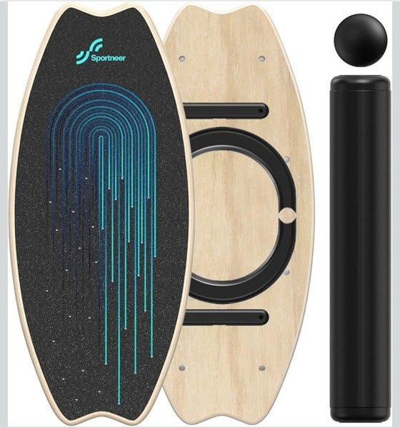 Sportneer Balance Board Indoor Skate/Surf Trainer Core Strength Fitness Hockey