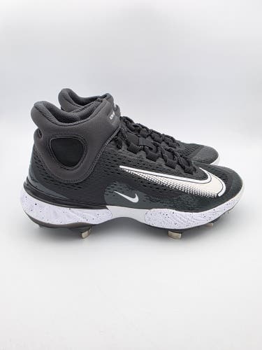 Nike Alpha Huarache Elite 4 Mid 'Black Dark Smoke Grey' Baseball Cleats Size 8.5