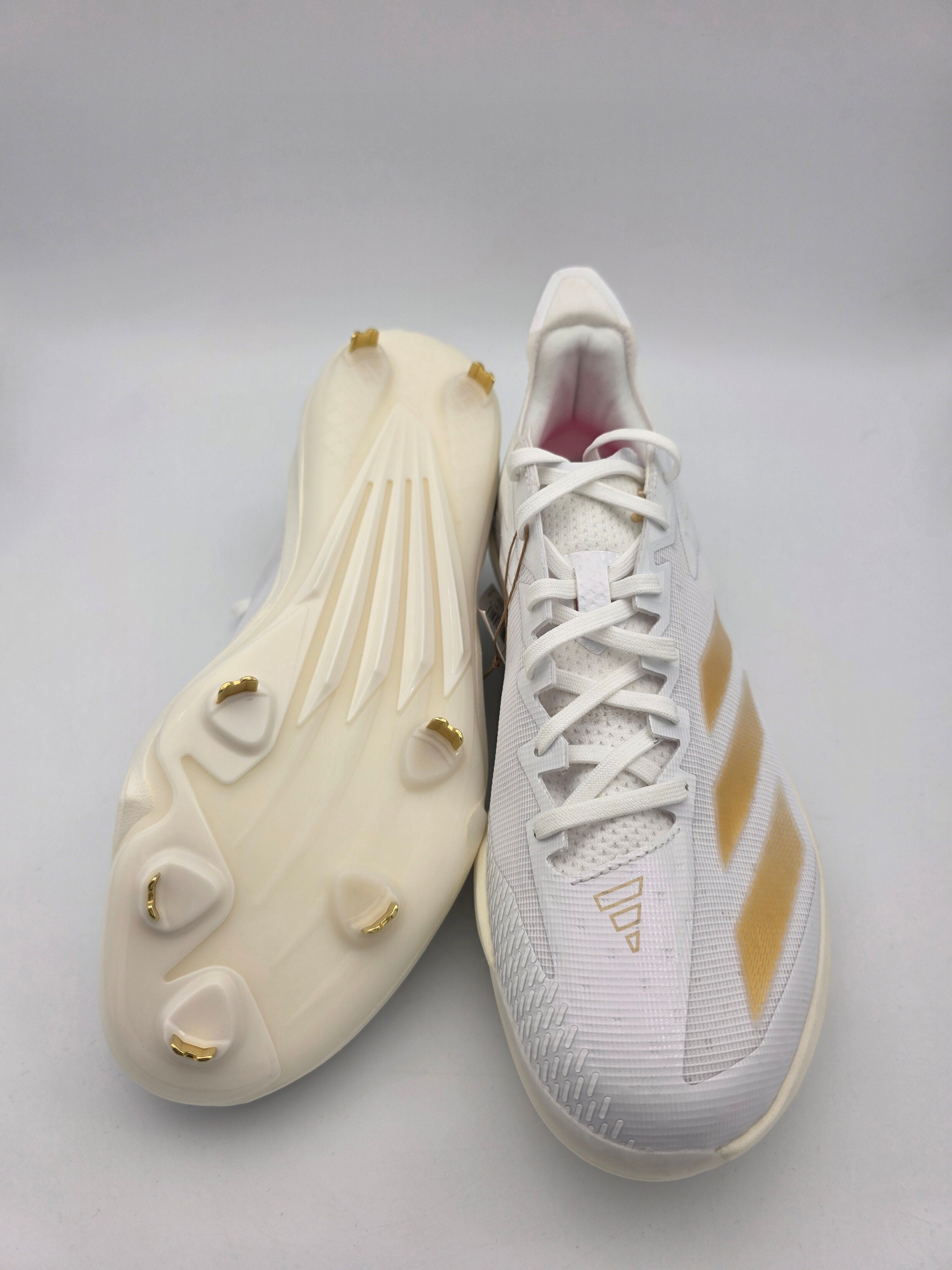 Adidas Adizero Electric+B Baseball Cleats Men 9 White Gold Metal IF3368 New Adidas Adizero Electric+ BSB Metal Spike Mens Size 12  main image 3