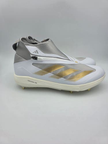 Adidas Adizero Impact+ Metal Baseball Cleat Gray Gold IF8483 Mens Size 11.5