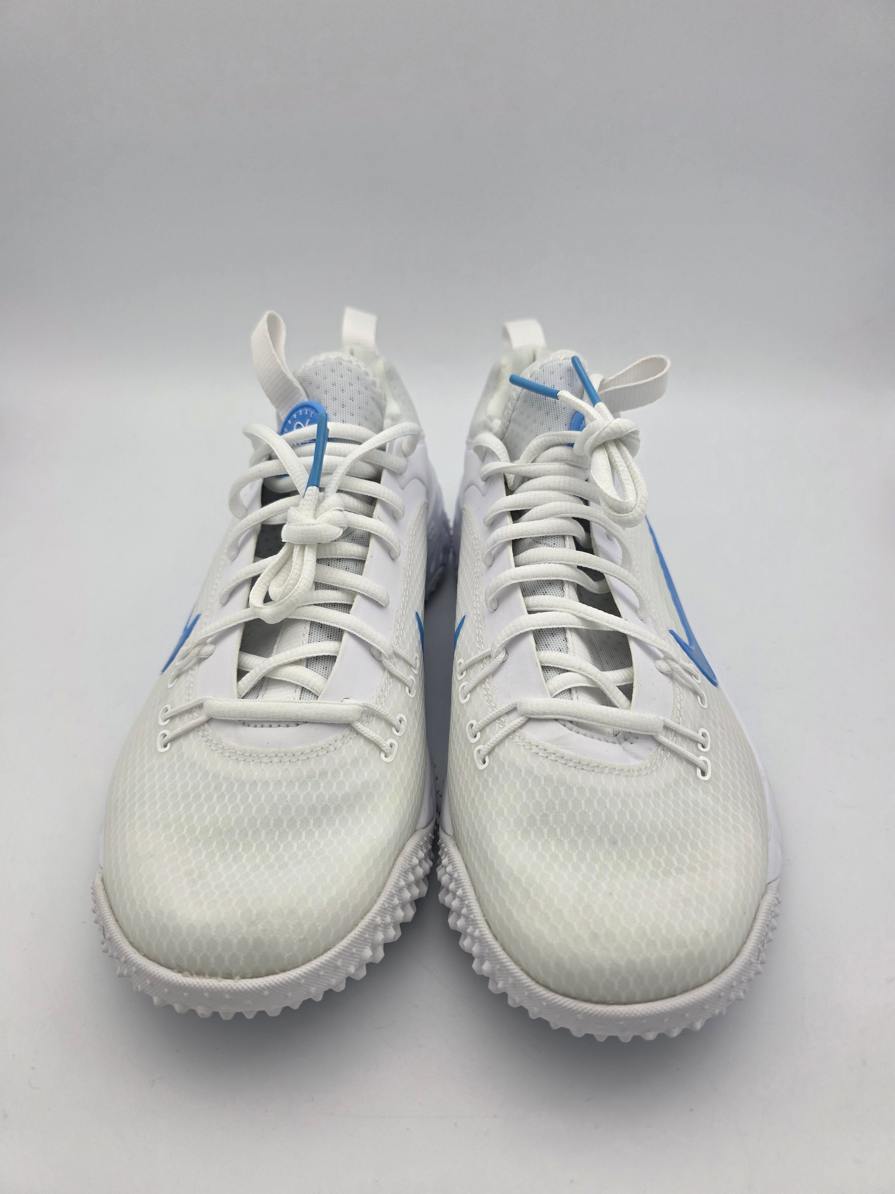 Mens Sz 8 Nike Lacrosse Cleats Huarache 9 Elite Low LAX SE White Blue FV6147-100 Nike Alpha Huarache 9 Elite Low TB Lacrosse Cleats | Free  main image 3