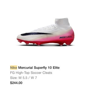 White Women's Size M 6.0 (W 7.0) Nike Mercurial Superfly Cleats (Used)
