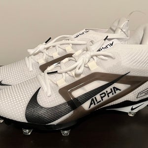 Nike Alpha Menace Football Cleat Men's White/Black Hf4552-100 Size 11