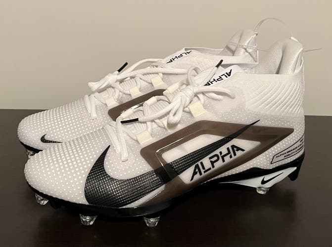 Nike Alpha Menace Football Cleat Men's White/Black Hf4552-100 Size 11