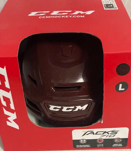 New CCM Tacks 710 Hockey Helmet Large Maroon
