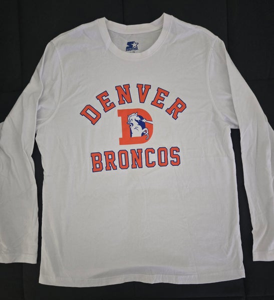 Denver Broncos Starter White Retro Heart And Soul Long Sleeve T Shirt