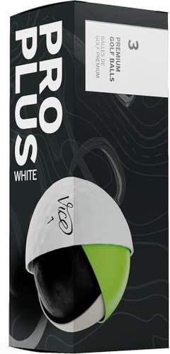 Vice Golf Pro Plus Golf Balls (White, 3pk) 1 Sleeve 2025 NEW
