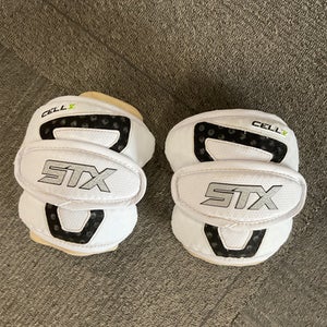Used STX CELL V Lacrosse Arm Pads/Guards White LG 11614-S000227787
