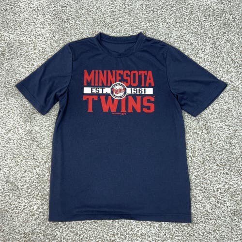 Minnesota Twins Shirt Mens Medium Navy Blue MLB Baseball Sports Logo Casual Tee