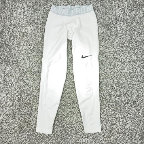 Nike Pants Mens Medium White Pro Hyperwarm Compression Leggings Base Layer Run