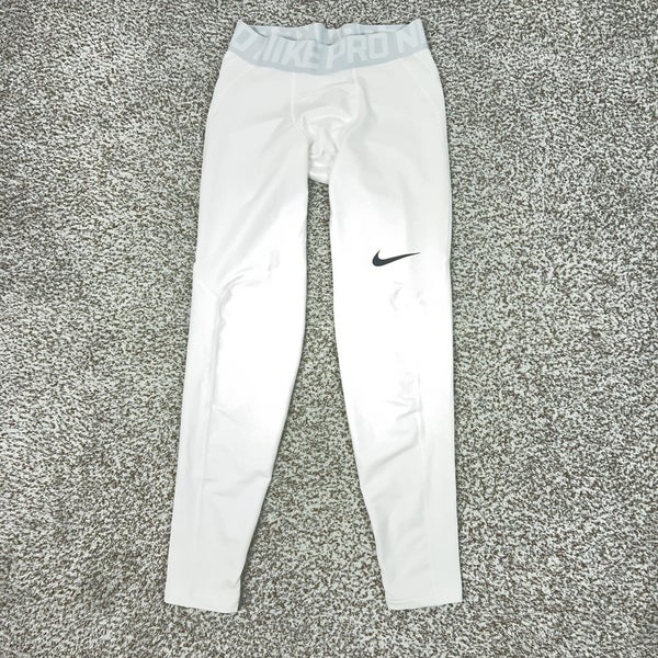 Nike Pants Mens Medium White Pro Hyperwarm Compression Leggings Base Layer Run