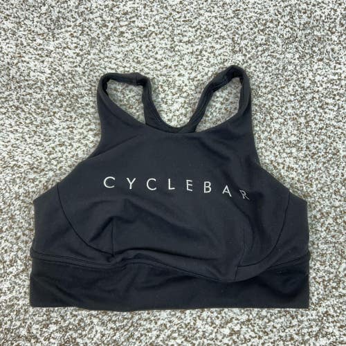 Lululemon Sports Bra Womens 10 Black CycleBar Wunder Train Longline Workout Gym