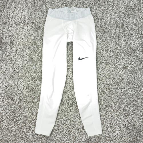 Nike Pants Mens Medium White Pro Hyperwarm Compression Leggings Therma Running