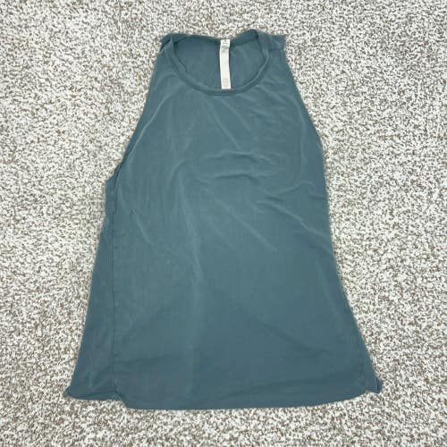 Lululemon Tank Top Womens 8 Blue The Lab Twist Open Back Yoga Workout Gym Sport