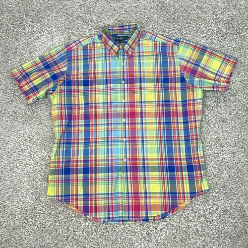 Ralph Lauren Shirt Mens XL Multicolor Plaid Short Sleeve Classic Fit Preppy Top