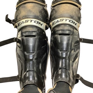 Used Easton EASTON BLACK SHIN GUARDS Catchers Leg Guards Black Intermed 11347-S000261559